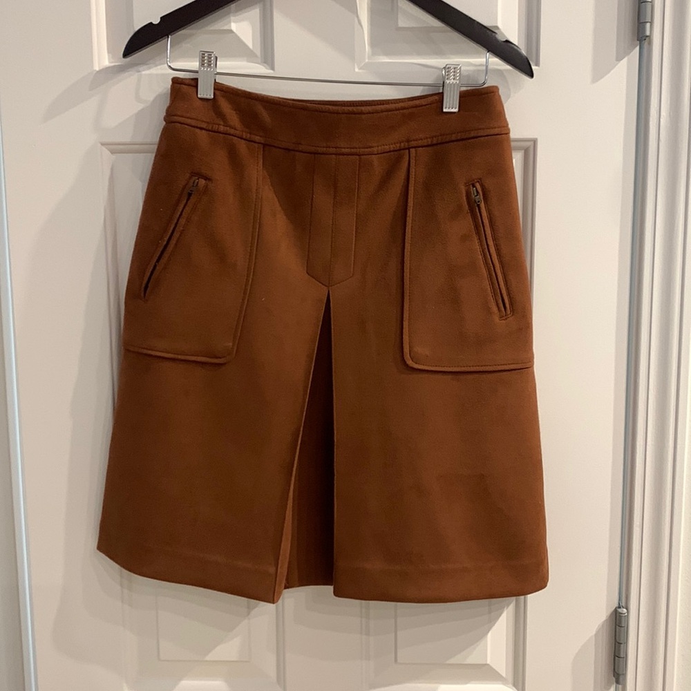 Burnt orange suede Loft skirt